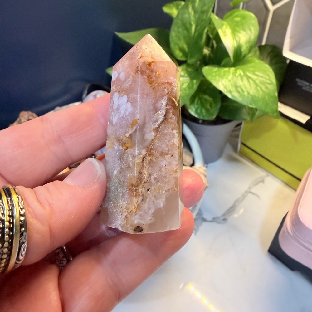 Touchstone Crystal Quartz Tower with Earthy Hues